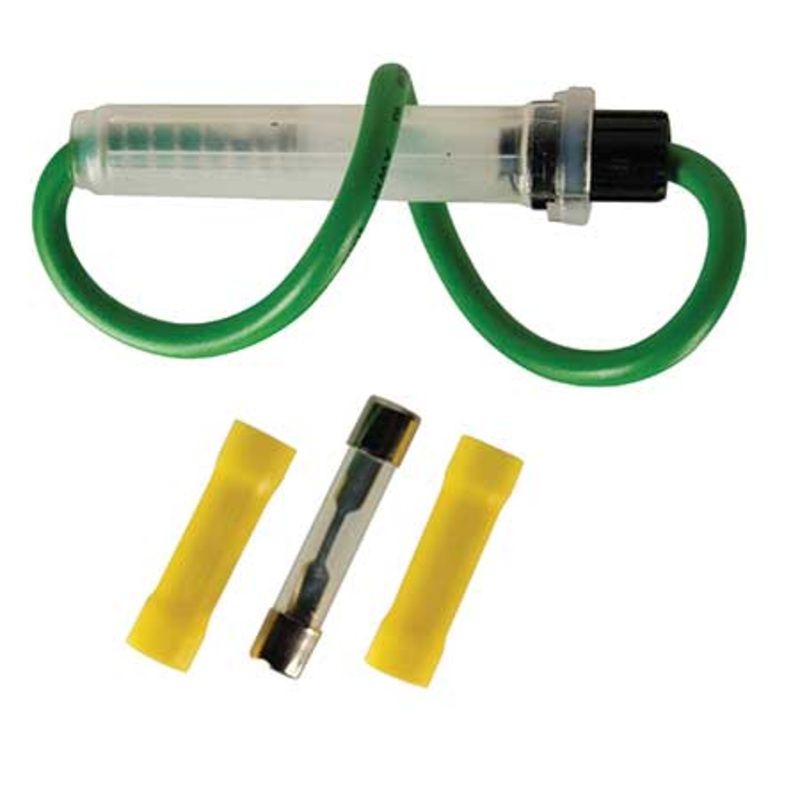 In-Line Glass Fuseholder 12 AWG 6.5 Wire w / (1)20 Amp AGC Fuse & (2)Vinyl Terminals, 1 Set.