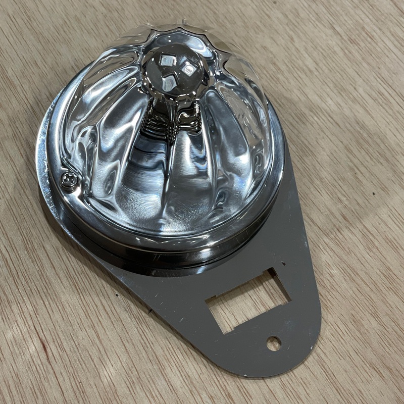 Kenworth W900 stainless steel single watermelon dome light plate with switch hole