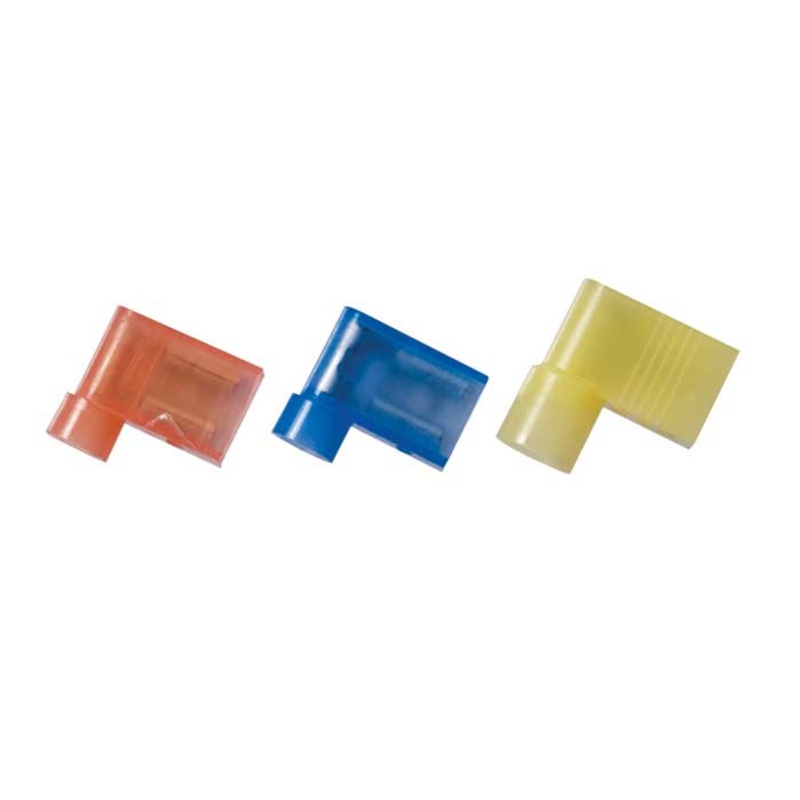 Nylon insulated flag terminal|12-10 AWG – Yellow – 4 pieces|16-14 AWG – Red – 8 pieces|22-18 AWG – Blue – 8 pieces