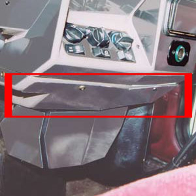 Peterbilt 1995-2000 stainless steel lower center dash trim fits above ABS cover trims