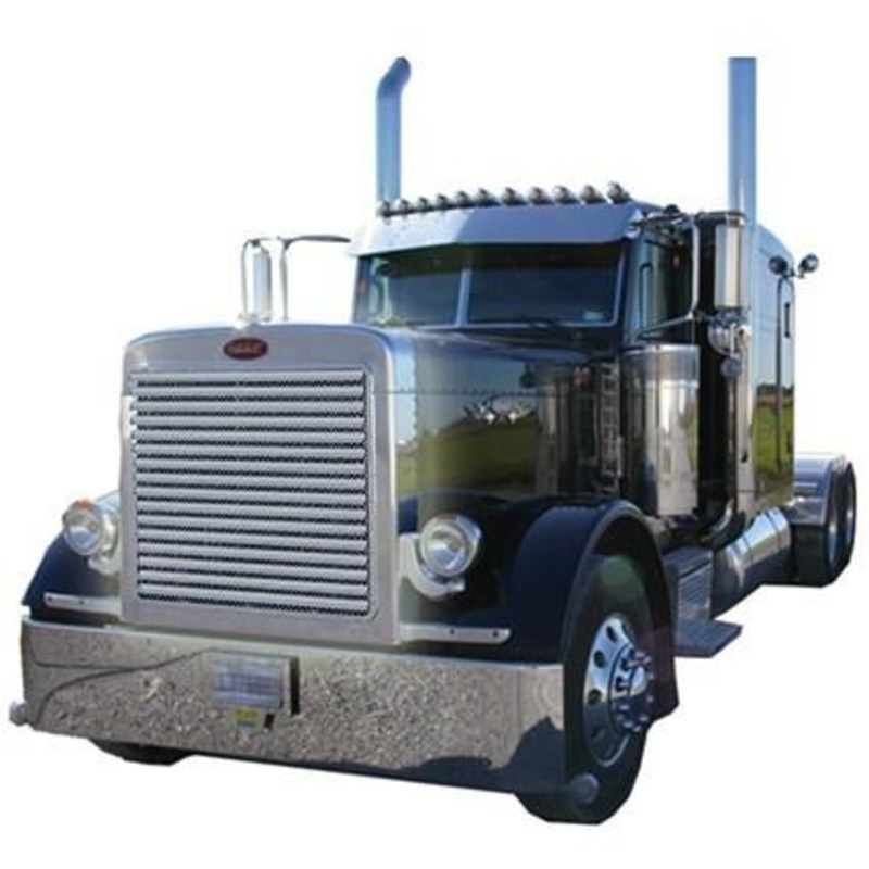 Peterbilt 379 extended hood stainless steel replacement grill with 16 louvers – not assembled