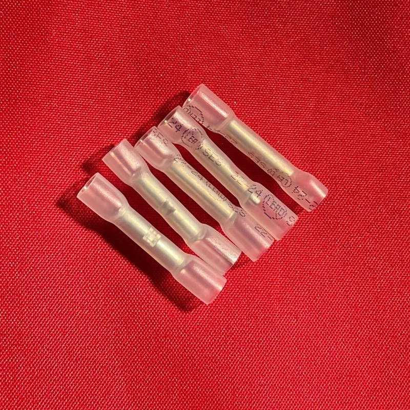24-22 AWG CS Heat Shrink Butt Connector – Clear, 5 Pcs.