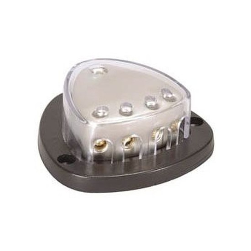 Distribution Block with (1) 4 AWG input and (4) 8 AWG outputs