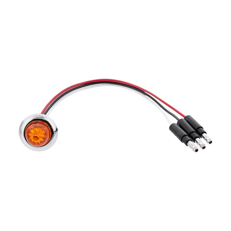 Dual function 4 diode LED mini watermelon light with rubber grommet, chrome bezel – SINGLE
