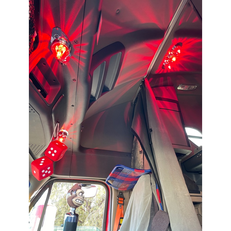 Freightliner Cascadia 2008-2018 stainless steel overhead dome light plate w/holes for 1 watermelon light and 1 toggle switch