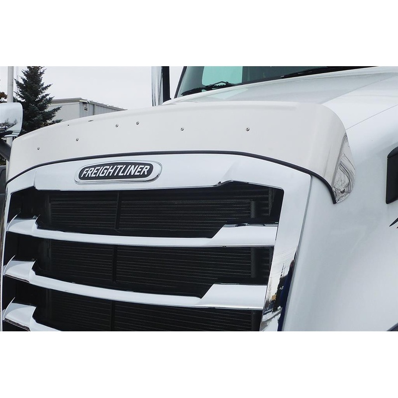 Freightliner Cascadia 2018-2023 stainless steel bug deflector / hood shield
