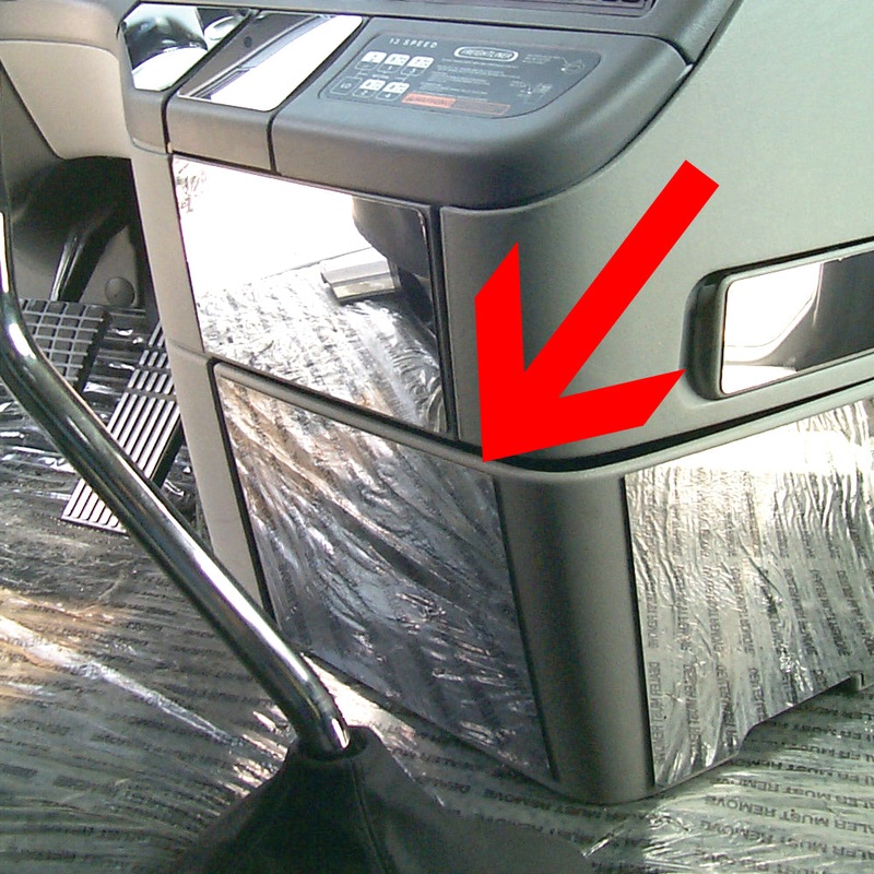 Freightliner Century -2003 stainless steel trash can trim – driver’s side