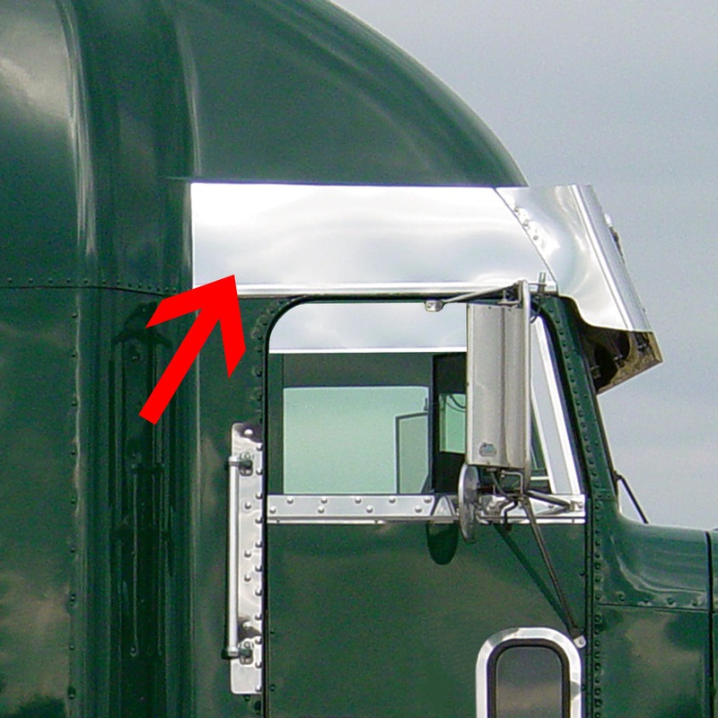 Freightliner Classic/FLD condo stainless steel above door trim – PAIR