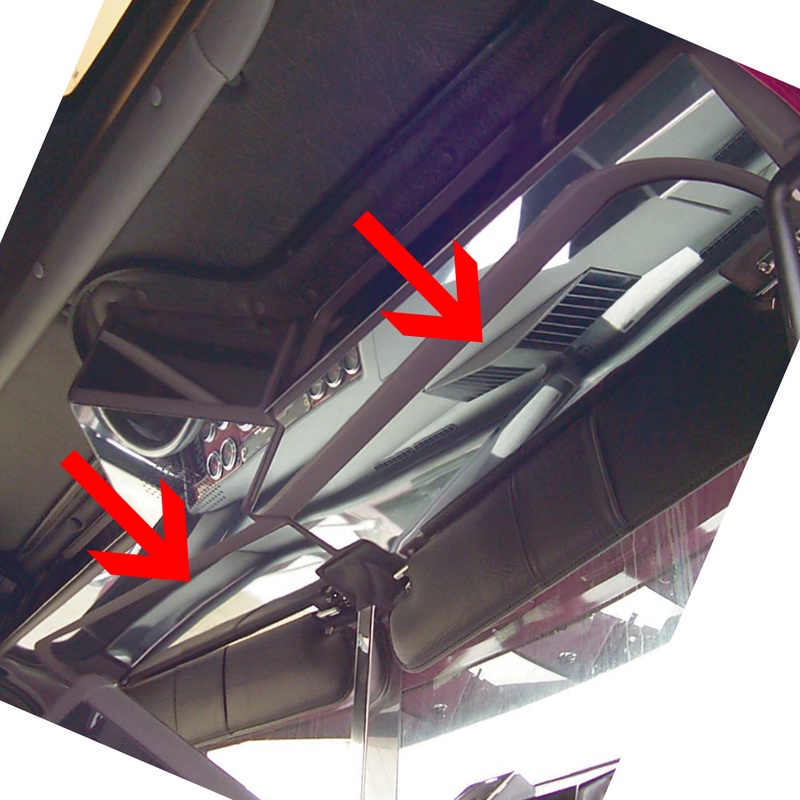 Freightliner Classic/FLD stainless steel headliner above visor trims