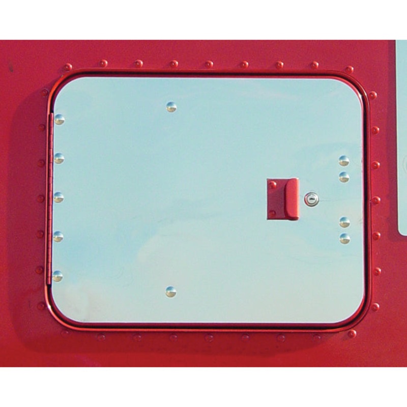 Freightliner Classic/FLD stainless steel sleeper storage door cover w/dimples