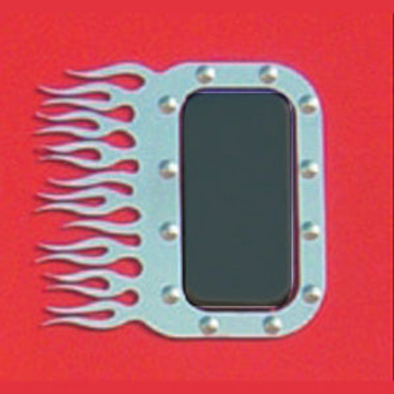 Freightliner Classic/FLD stainless steel sleeper vent surround w/flames