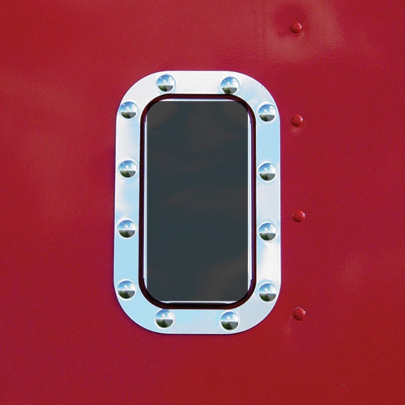 Freightliner Classic/FLD stainless steel sleeper vent trim ring w/dimples