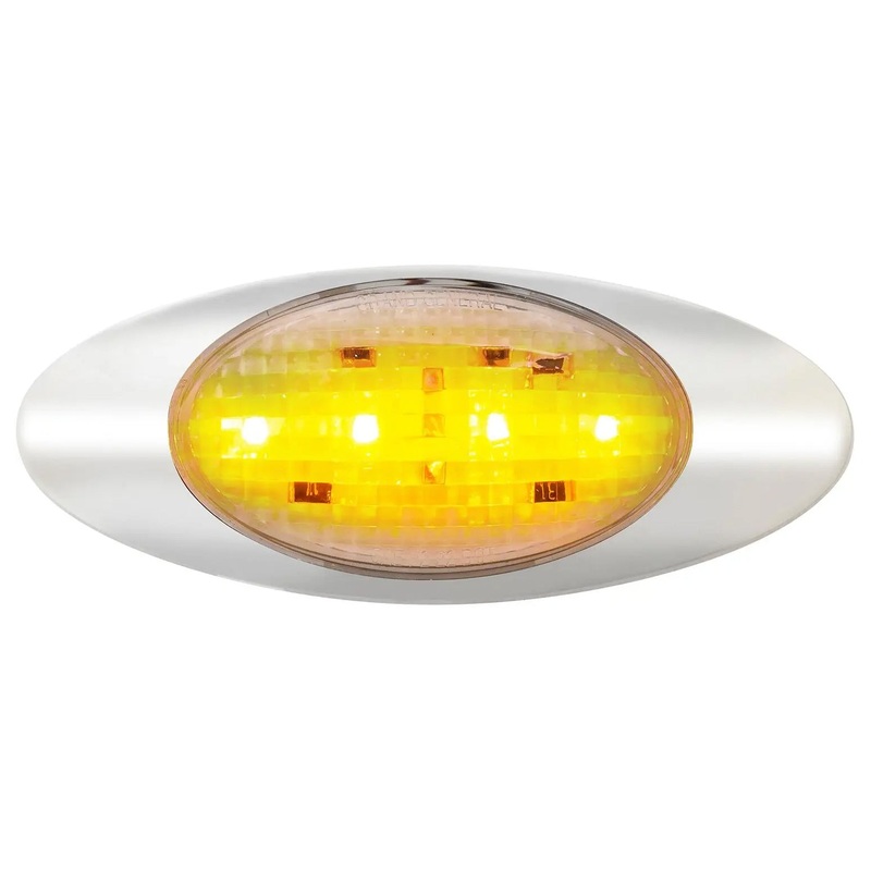 Freightliner Coronado replacement Amber 4 diode LED marker/turn signal light – CLEAR lens