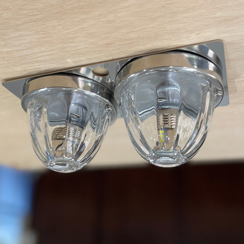 Kenworth W900 stainless steel double watermelon dome light plate with switch holes