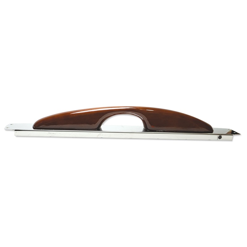 Peterbilt 379 2001-2005 mahogany arm rest with stainless steel mounting plate – PAIR