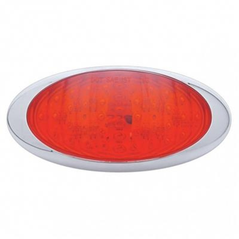 Phantom III Red 40 diode jumbo-sized surface mount LED turn signal light w/chrome bezel
