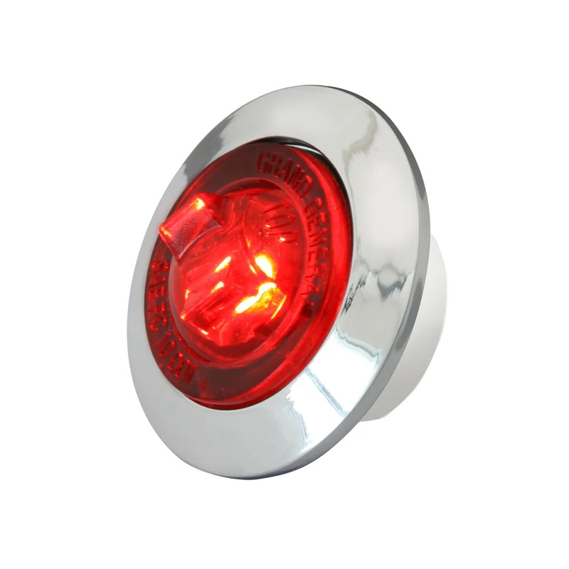 Red 1 mini 1 diode dual function LED light w/ chrome bezel