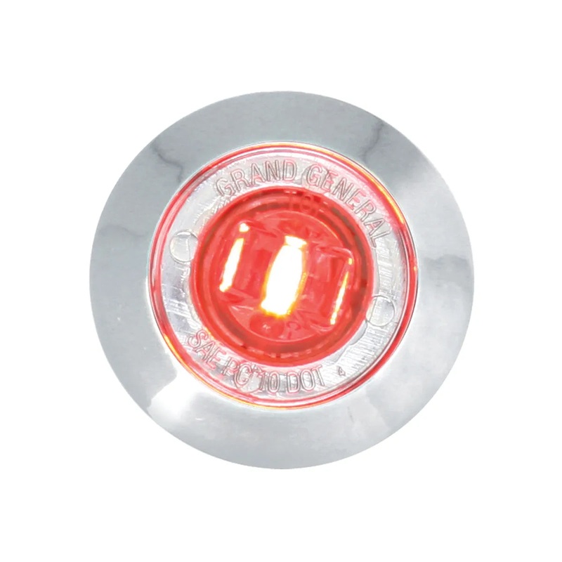 Red 1 mini 1 diode dual function LED light w/ chrome bezel – CLEAR lens