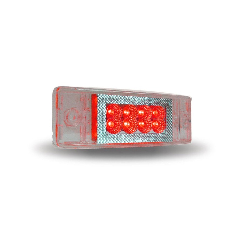 Red 2 x 6 rectangular trailer marker light – CLEAR lens