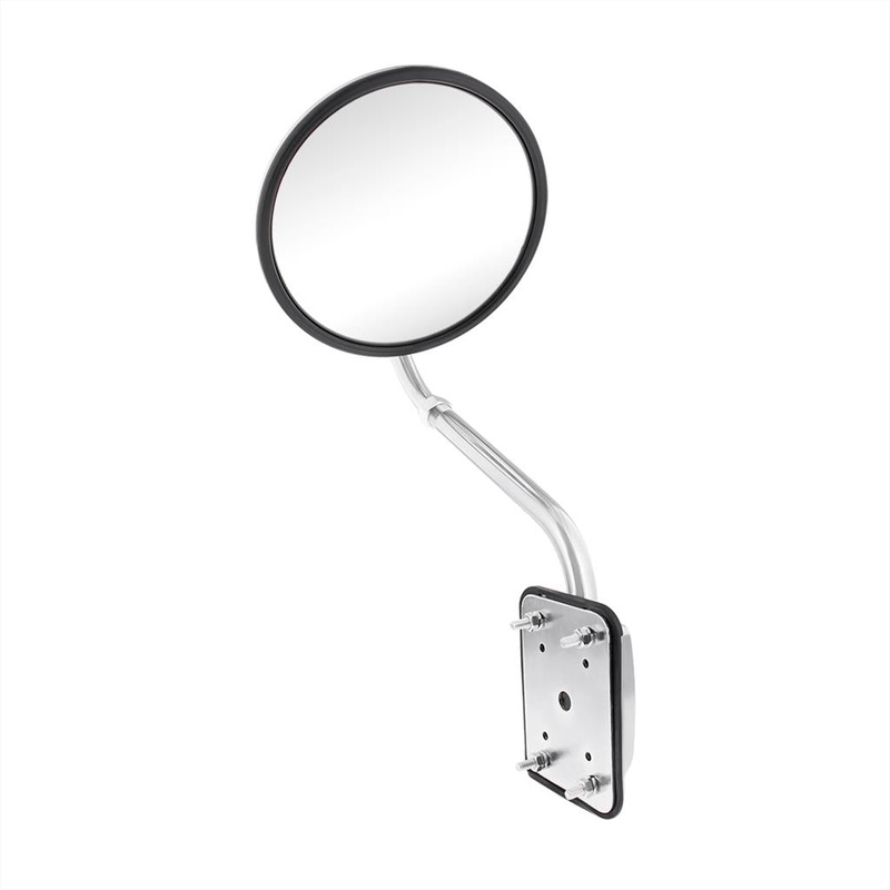 Stainless steel convex 8 round pod mount hood mirror – SINGLE