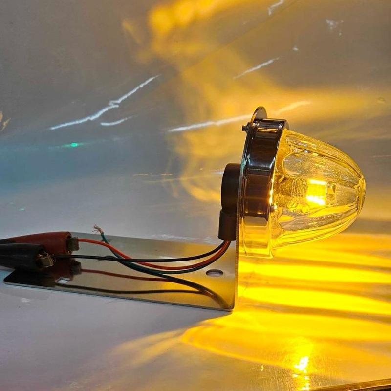 Stainless steel tire guard bumper bracket with holes for one watermelon light – SINGLE