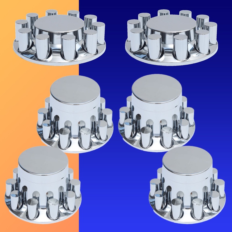 Chrome ABS plastic Flat Top axle covers + replacement components