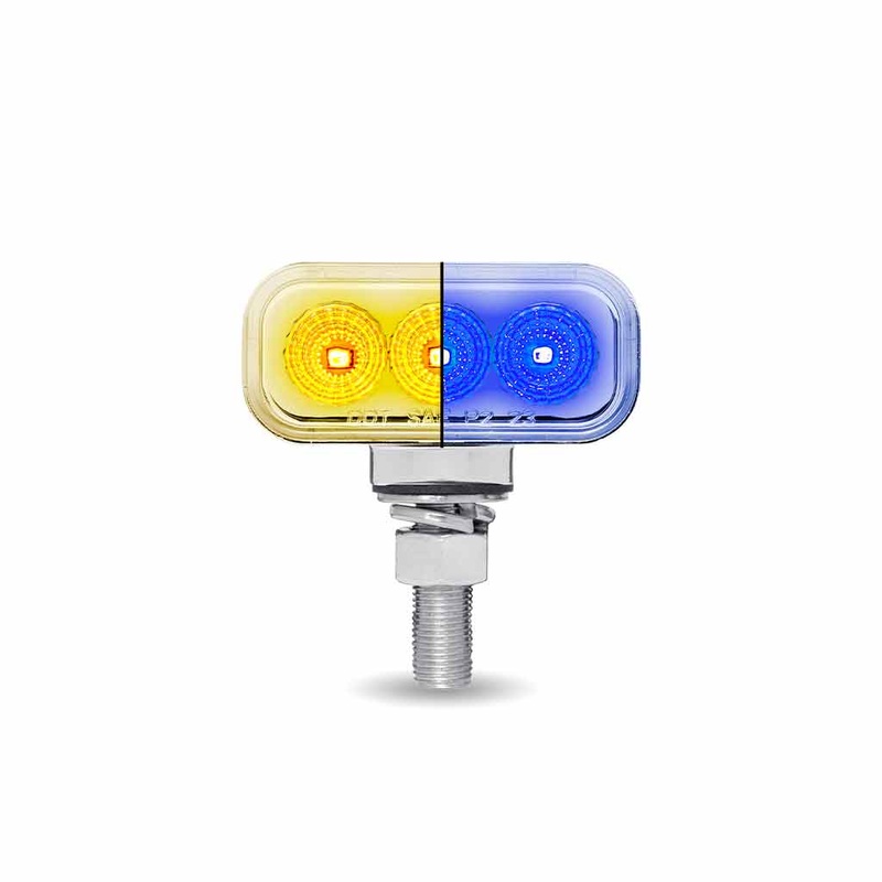 Dual Revolution Amber/Red/Blue 1.8 MINI rectangular pedestal LED marker/turn signal/auxiliary light