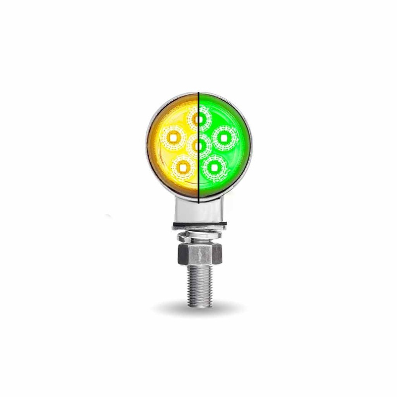 Dual Revolution Amber/Red/Green 1.8 MINI round pedestal LED marker/turn signal/auxiliary light