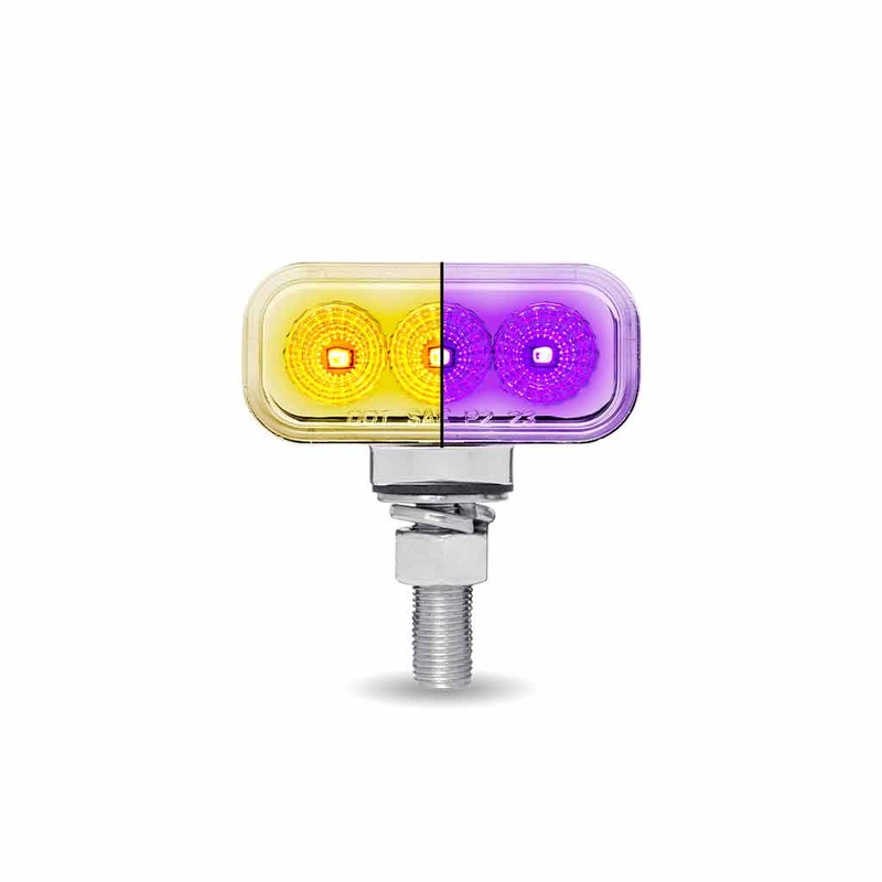 Dual Revolution Amber/Red/Purple 1.8 MINI rectangular pedestal LED marker/turn signal/auxiliary light