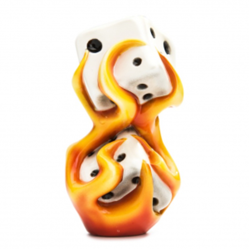 Flaming Dice gear shift knob with 1/2 x 13 threaded insert