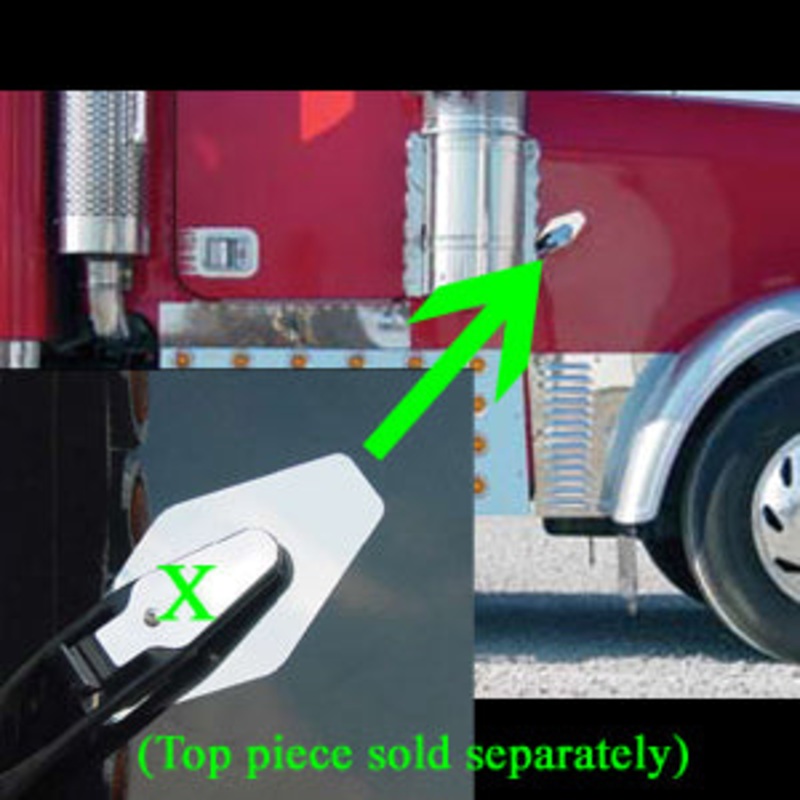 Freightliner Classic stainless steel behind hood latch trim – PAIR