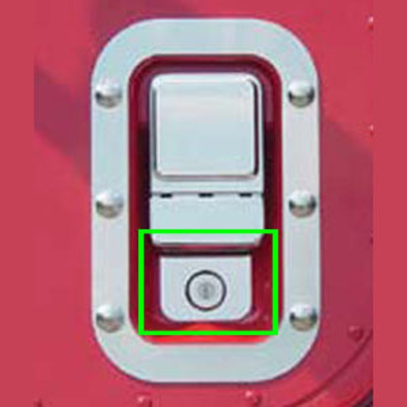 International I-model stainless steel cab door key hole trim – PAIR