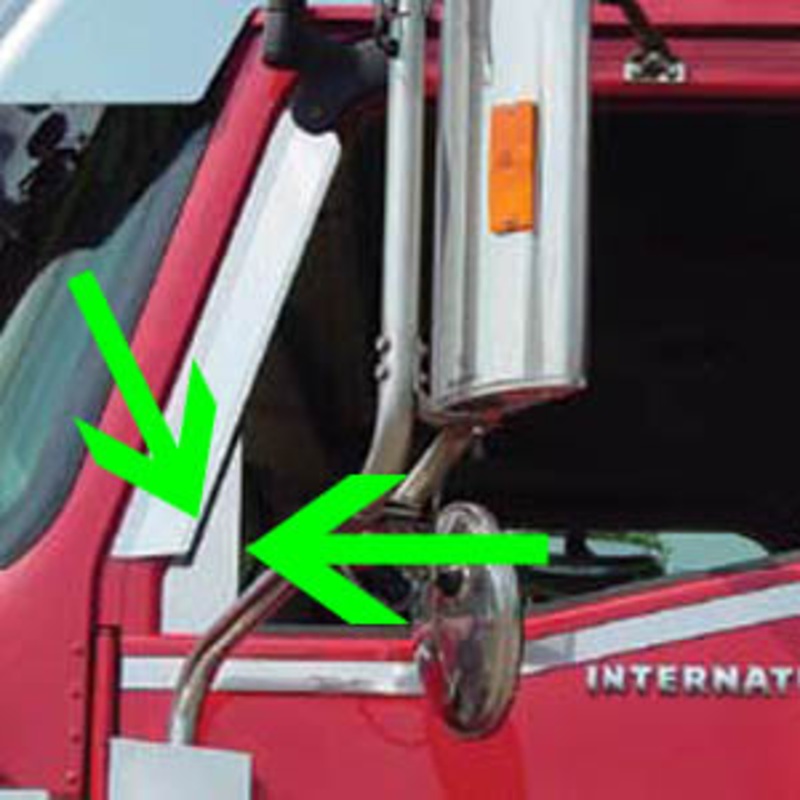 International I-model stainless steel door window triangular trims – PAIR