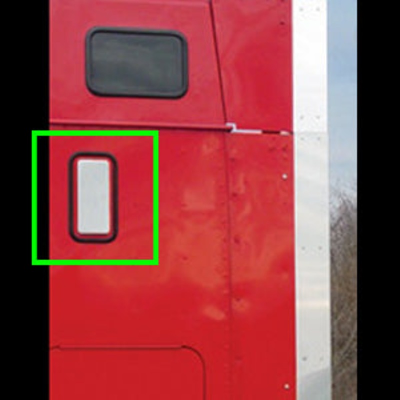 International stainless steel sleeper vent cover w/sides, 5.25 x 12.25