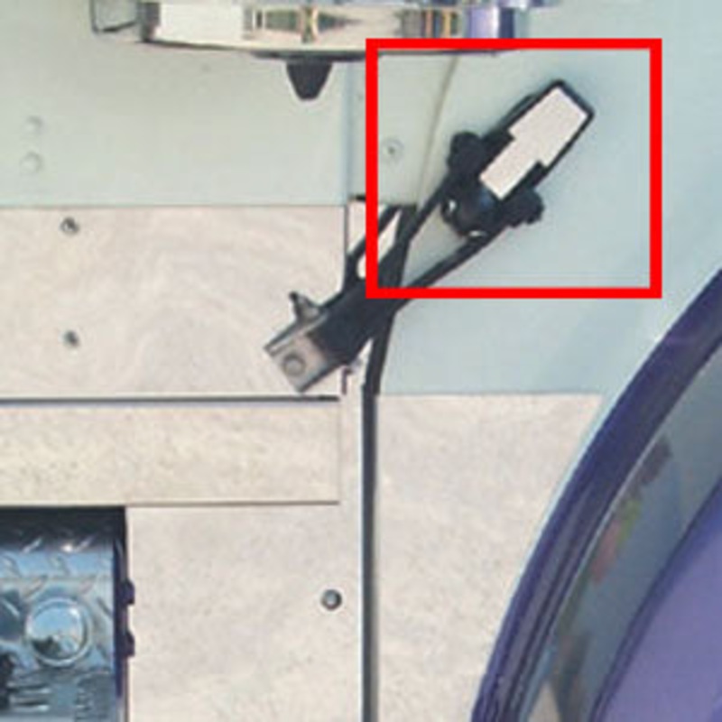 Kenworth stainless steel ball and socket top of hood latch strap pull trims – PAIR