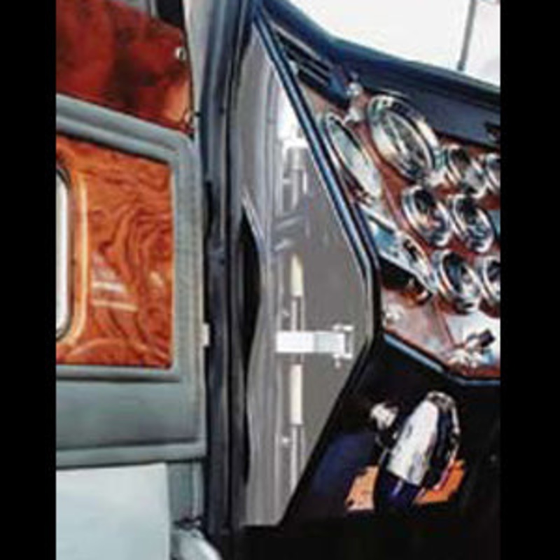 Peterbilt 1996-1999 stainless steel end dash trim without side defroster – driver’s side