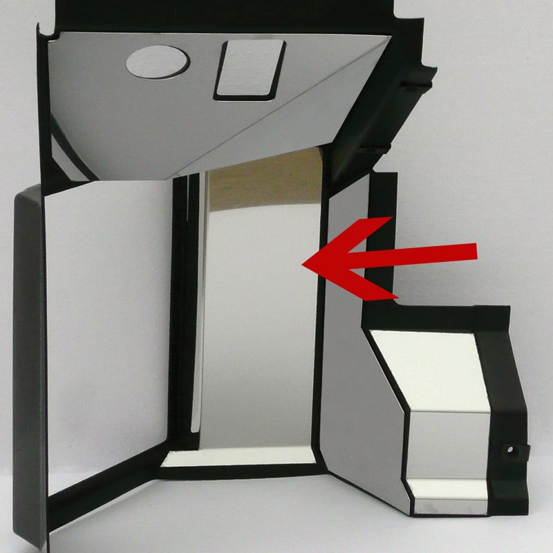 Peterbilt 2001-2005 stainless steel interior lower right of fuse door panel