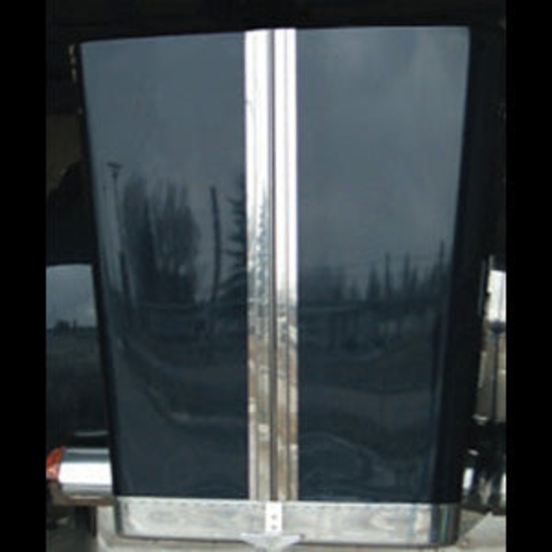 Peterbilt 379 extended hood stainless steel center hood trim, wide style