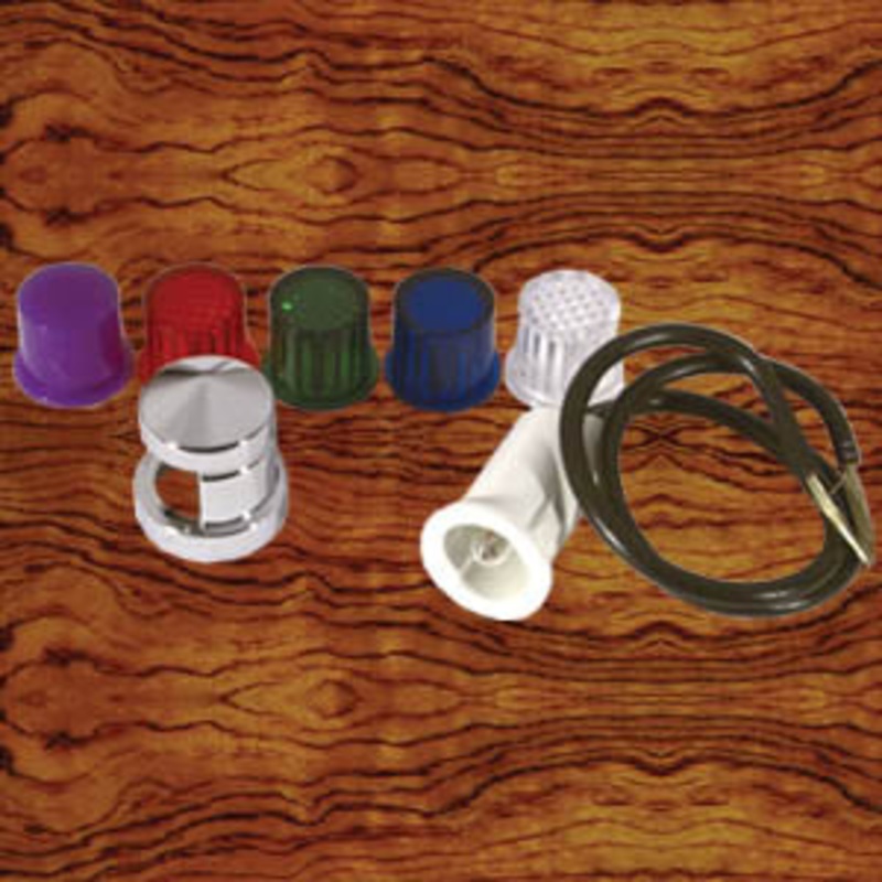 Peterbilt dash light assembly w/clear lens and chrome cover