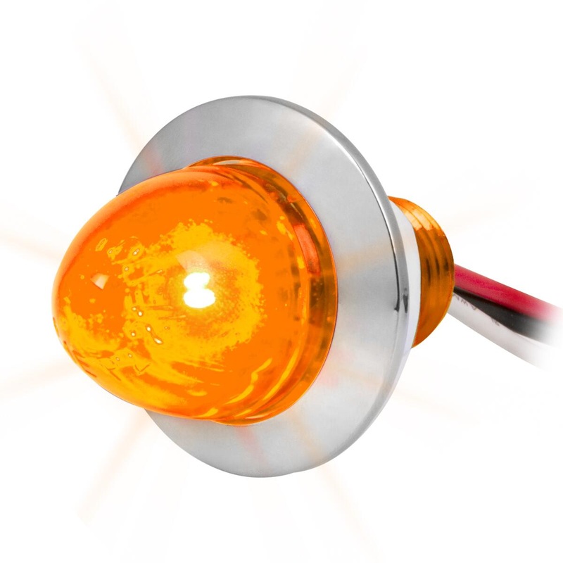 1 diameter mini watermelon-style LED light w/chrome bezel, 3 wires