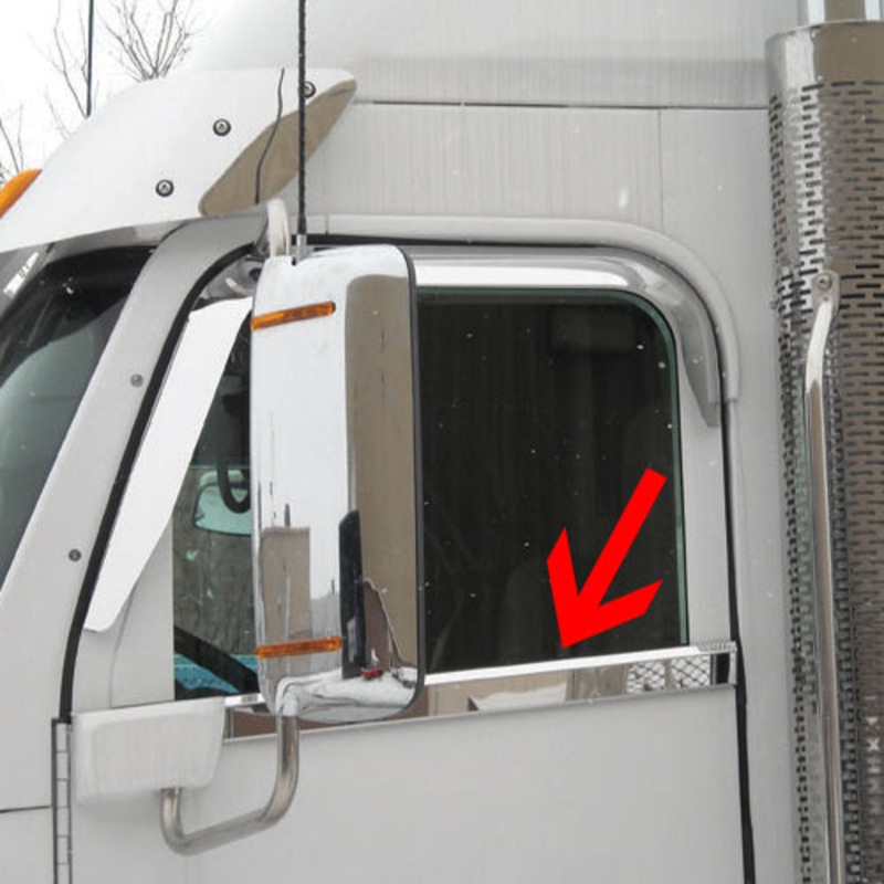 Freightliner Coronado 2010+ stainless steel under door window trim – PAIR