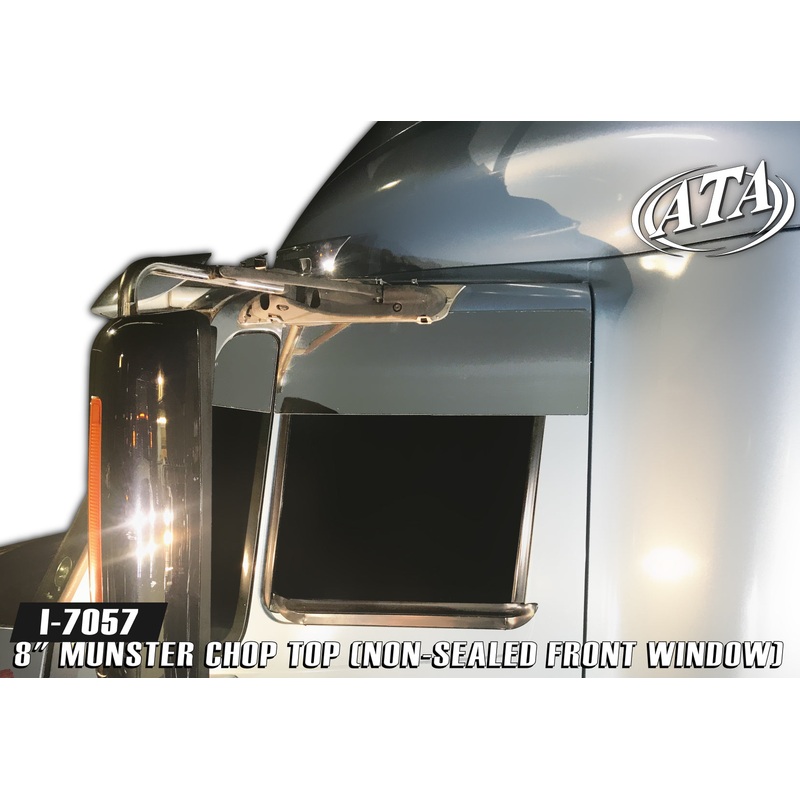 International Prostar stainless steel 8 chopped look trim – PAIR, for trucks with NON-sealed vent window
