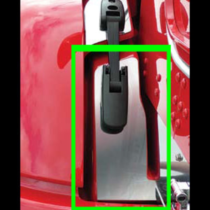 Kenworth T660 stainless steel LOWER hood strap trims ONLY – PAIR