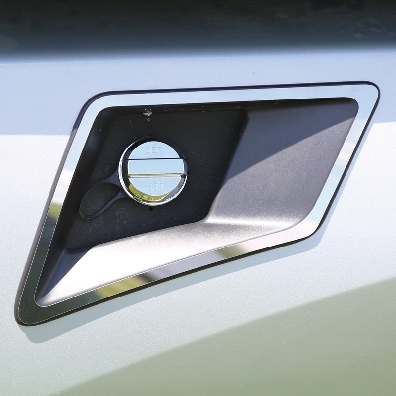 Kenworth T680 stainless steel DEF filler bezel – fits trucks with fairings