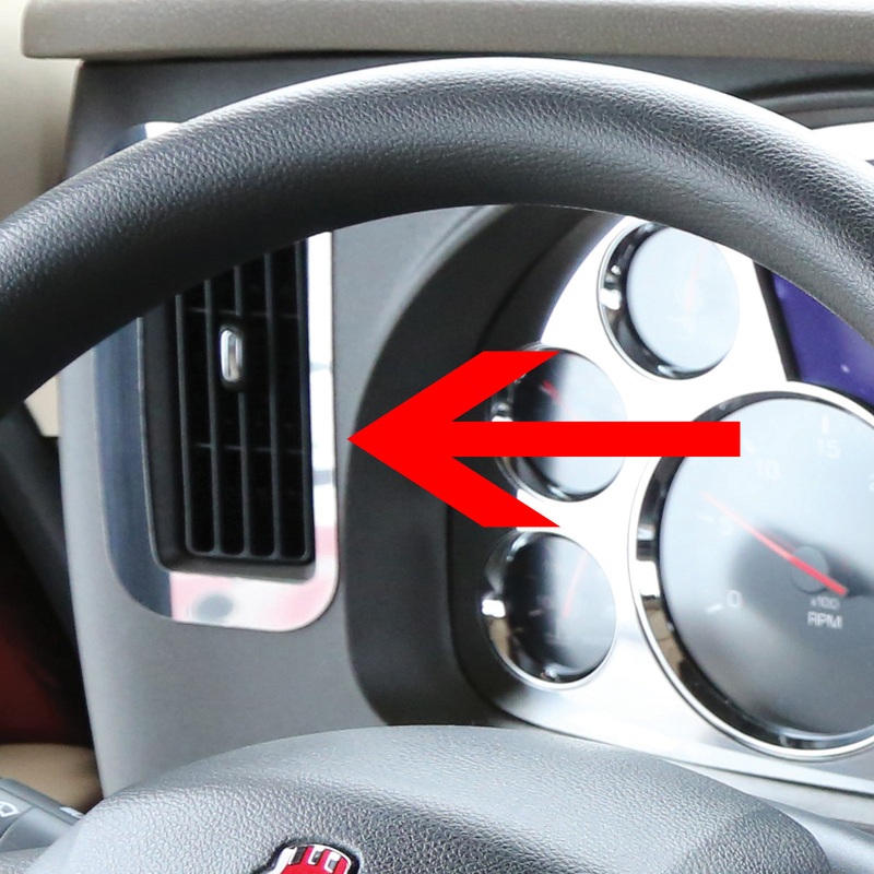 Kenworth T680/T880 stainless steel driver’s side end dash vent surround