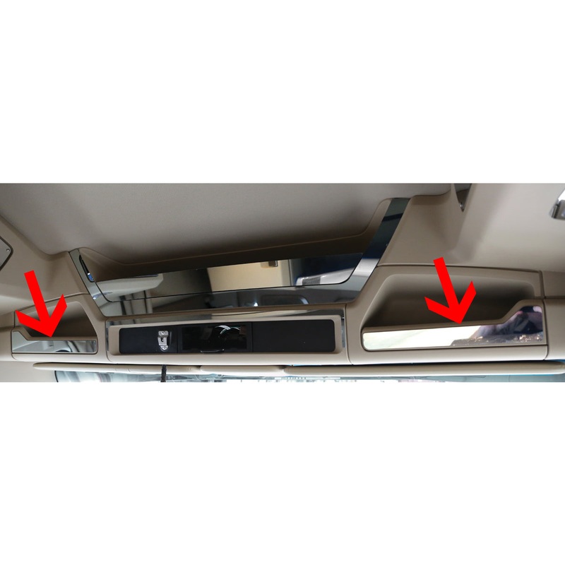 Kenworth T680/T880 stainless steel headliner outer pocket trim – PAIR