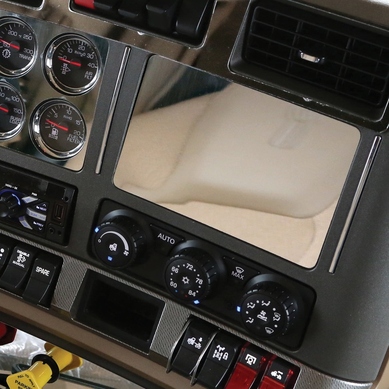 Kenworth T680/T880 stainless steel navigation delete filler cover