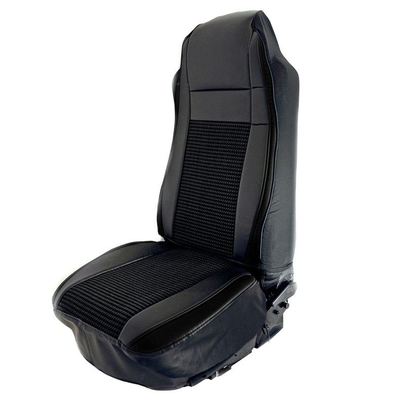 Leather and cloth all black seat cover – EACH
