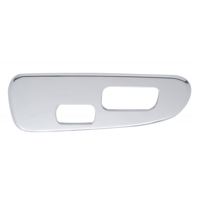 Peterbilt 386/389 chrome plastic door control switch panel – driver’s side, 2 switch holes