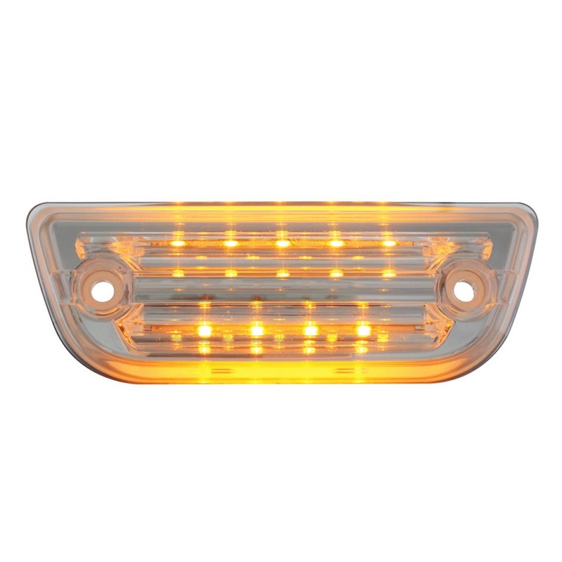 Peterbilt 579 / Kenworth T680 amber 9 diode LED replacement visor light w/OEM plug – CLEAR lens